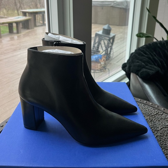 NEW STUART WEITZMAN 75 ZIP ANKLE BOOTIE  IN BLACK 38 7.5 - Picture 8 of 11
